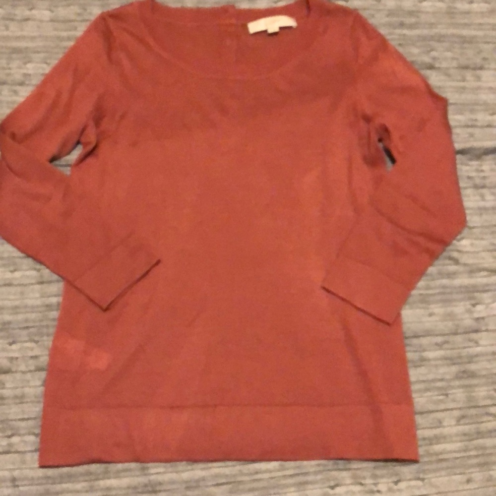 Ann Taylor Loft Wool Button Pink Top Small